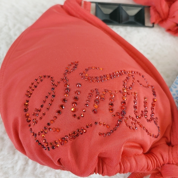 ⭕️SOLD⭕️LAST ONE🔴 Sinful by Affliction Red Palm Bikini Top Womens Size Large - Picture 2 of 6